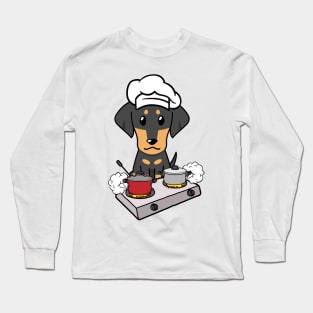 Funny dachshund is cooking Long Sleeve T-Shirt